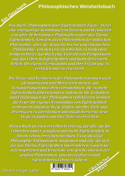 Produktbild: Philosophen &uuml;ber Zufriedenheit - Zitate