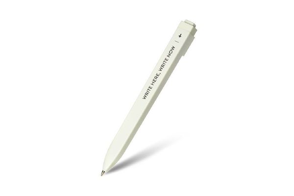Moleskine Kugelschreiber - Go mit Etikett für Display Schwarz, Mine 1,0 mm, Write Here, Write Now, Elfenbeinweiß