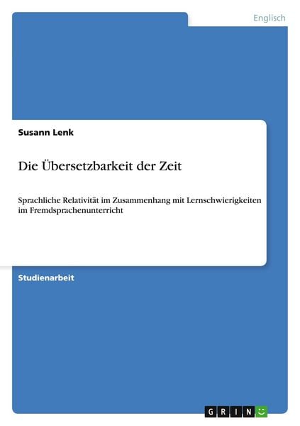 Produktbild: Die &Uuml;bersetzbarkeit der Zeit