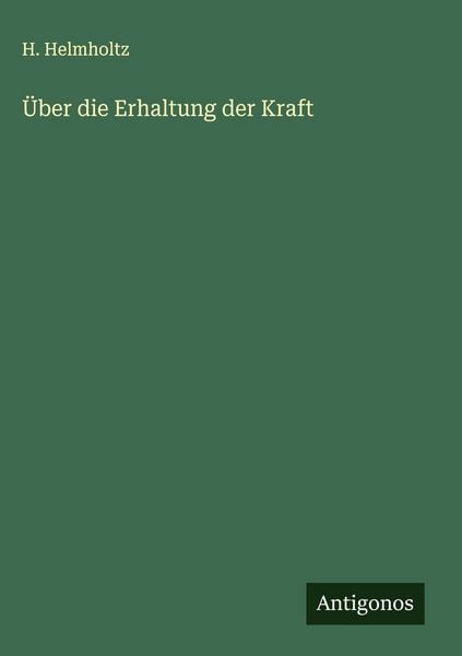 Produktbild: &Uuml;ber die Erhaltung der Kraft