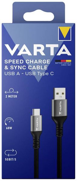 Produktbild: Varta USB-Kabel USB-A Stecker, USB-C&reg; Stecker 2.00 m 57935101111