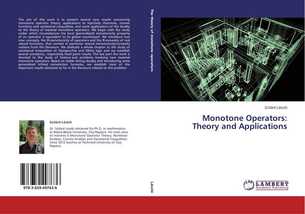 Produktbild: Monotone Operators: Theory and Applications