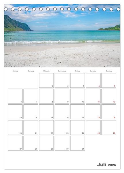 Produktbild: Norwegen - Reiseplaner (Tischkalender 2026 DIN A5 hoch), CALVENDO Monatskalender