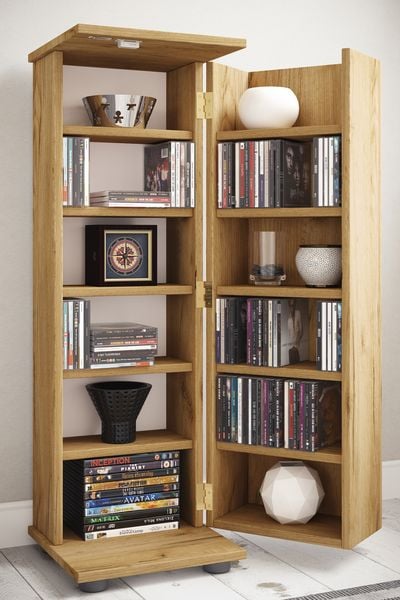 Produktbild: Holz Schrank CD DVD Regal abschlie&szlig;bar Engalo L