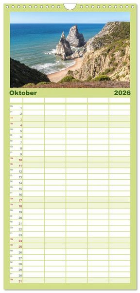 Produktbild: Familienplaner 2026 - Portugal - Von Porto bis zur Algarve mit 5 Spalten (Wandkalender, 21 x 45 cm) CALVENDO