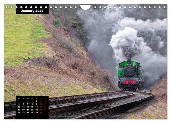 Produktbild: Assorted photographs of STEAM LOCOMOTIVES (Wall Calendar 2026 DIN A4 landscape), CALVENDO 12 Month Wall Calendar