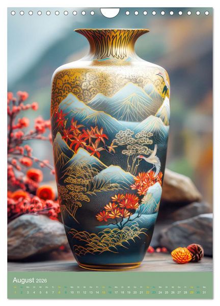 Produktbild: Fantasievasen - Asiatischer Stil (Wandkalender 2026 DIN A4 hoch), CALVENDO Monatskalender