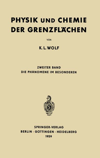 Physik und Chemie der Grenzflächen, Taschenbuch von K. L. Wolf, Springer Berlin, 9783642494222