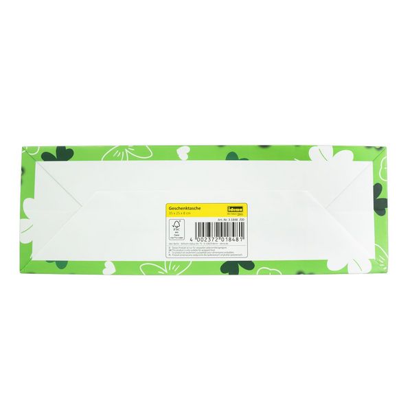 Produktbild: Idena Geschenktasche Gl&uuml;cksklee gr&uuml;n 25x35x8cm 128g/m&sup2;