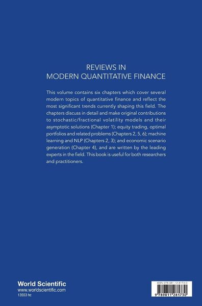 Produktbild: Reviews in Modern Quantitative Finance