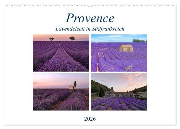 Provence, Lavendelzeit in Südfrankreich (Wandkalender 2026 DIN A2 quer), CALVENDO Monatskalender