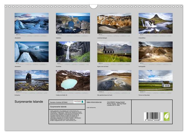 Produktbild: Surprenante Islande (Calendrier mural 2026 DIN A3 vertical), CALVENDO calendrier mensuel