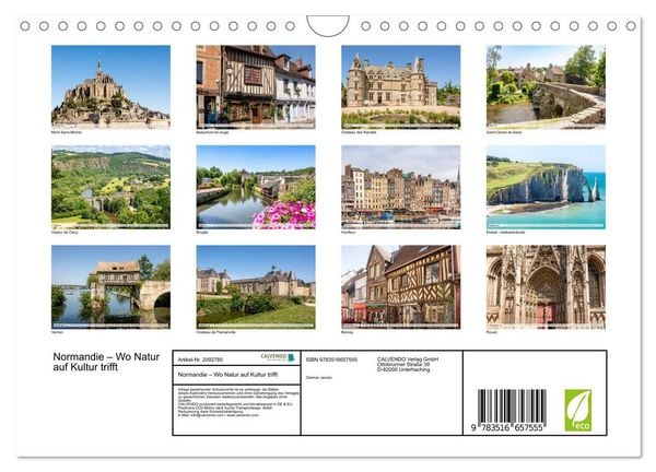 Produktbild: Normandie &ndash; Wo Natur auf Kultur trifft (Wandkalender 2026 DIN A4 quer), CALVENDO Monatskalender