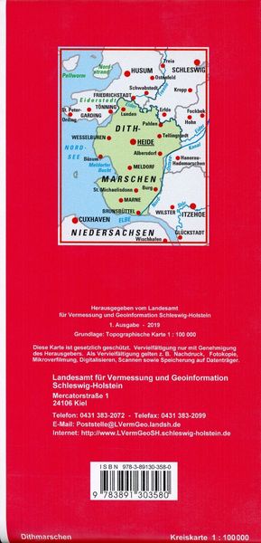 Produktbild: Dithmarschen Kreiskarte 1 : 100 000