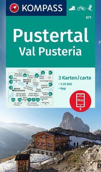 KOMPASS Wanderkarten-Set 671 Pustertal, Val Pusteria (3 Karten) 1:50.000