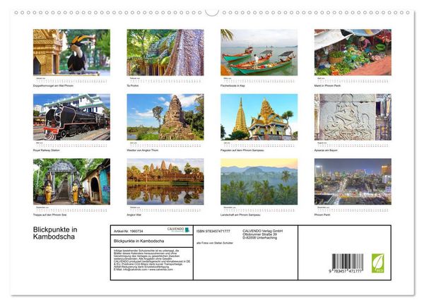 Produktbild: Blickpunkte in Kambodscha (hochwertiger Premium Wandkalender 2026 DIN A2 quer), Kunstdruck in Hochglanz