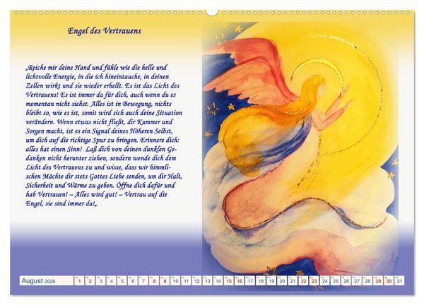 Produktbild: Engelbilder mit Botschaften f&uuml;r die Seele (hochwertiger Premium Wandkalender 2026 DIN A2 quer), Kunstdruck in Hochglanz