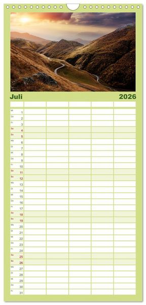 Produktbild: Familienplaner 2026 - Georgien - Einmalige Landschaften mit 5 Spalten (Wandkalender, 21 x 45 cm) CALVENDO