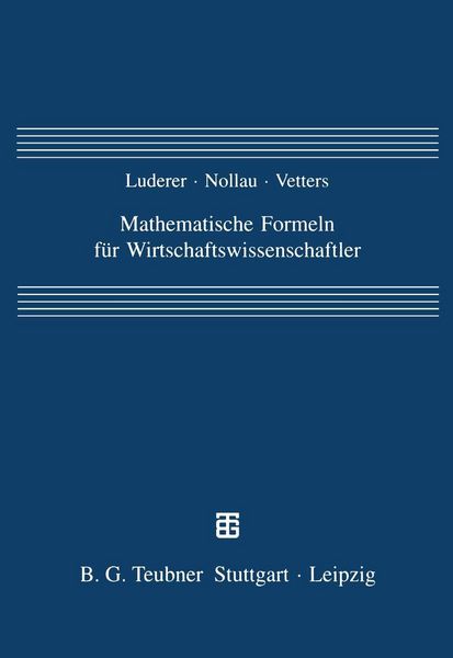 Produktbild: Mathematische Formeln f&uuml;r Wirtschaftswissenschaftler