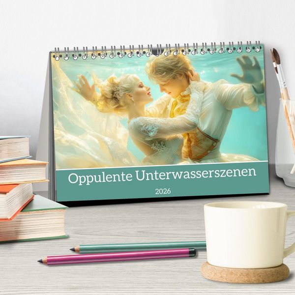 Produktbild: Opulente Unterwasserromanzen (Tischkalender 2026 DIN A5 quer), CALVENDO Monatskalender