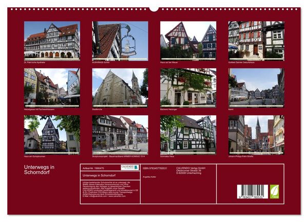 Produktbild: Unterwegs in Schorndorf (hochwertiger Premium Wandkalender 2026 DIN A2 quer), Kunstdruck in Hochglanz