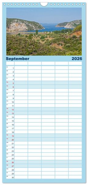 Produktbild: Familienplaner 2026 - Chalkidiki - Urlaubsparadies in Nordgriechenland mit 5 Spalten (Wandkalender, 21 x 45 cm) CALVENDO