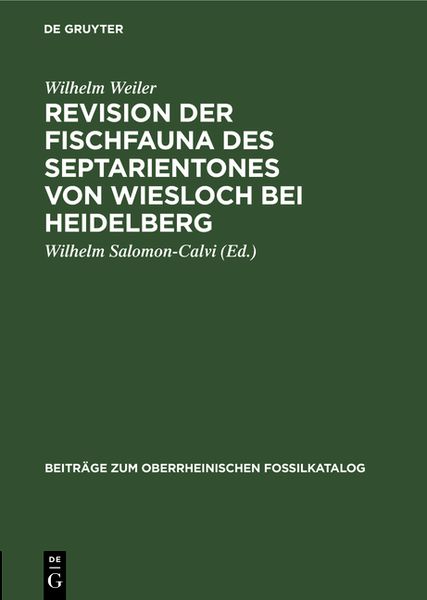Produktbild: Revision der Fischfauna des Septarientones von Wiesloch bei Heidelberg