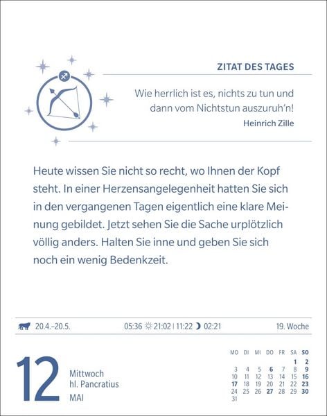 Produktbild: Sch&uuml;tze Sternzeichenkalender 2027 - Tagesabrei&szlig;kalender - Ihr Horoskop f&uuml;r jeden Tag
