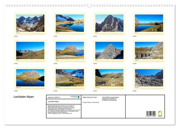 Produktbild: Lechtaler Alpen (Wandkalender 2027 DIN A2 quer), CALVENDO Monatskalender