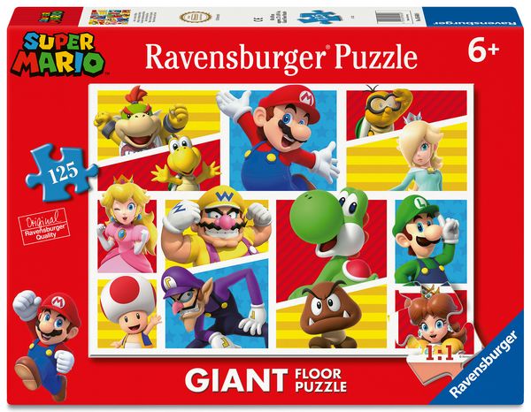 Ravensburger Kinderpuzzle 05640 - Marios Freunde und Feinde – großes Bodenpuzzle mit 125 Puzzleteilen, für Puzzle-Freunde und Super Mario-Fans ab 6
