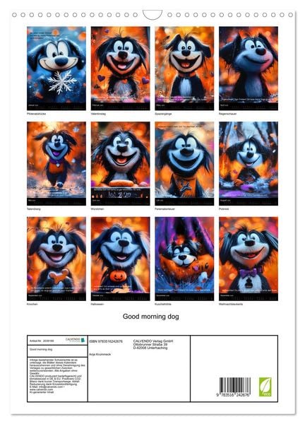Produktbild: Good morning dog (Wandkalender 2026 DIN A3 hoch), CALVENDO Monatskalender