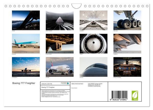 Produktbild: Boeing 777 Freighter (Wandkalender 2026 DIN A4 quer), CALVENDO Monatskalender