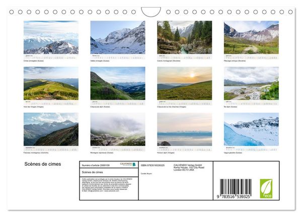 Produktbild: Sc&egrave;nes de cimes (Calendrier mural 2026 DIN A4 vertical), CALVENDO calendrier mensuel