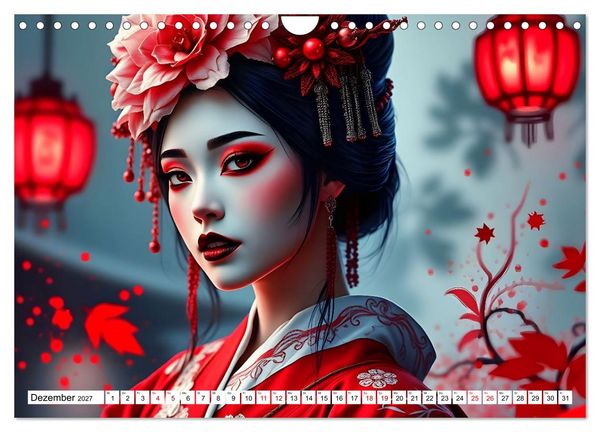 Produktbild: Dunkle Eleganz der Geishas (Wandkalender 2027 DIN A4 quer), CALVENDO Monatskalender