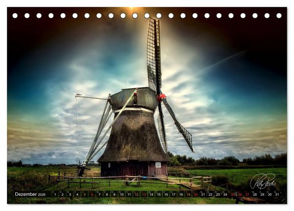 Produktbild: Friesland - Die Friesische M&uuml;hlenstra&szlig;e (Tischkalender 2026 DIN A5 quer), CALVENDO Monatskalender