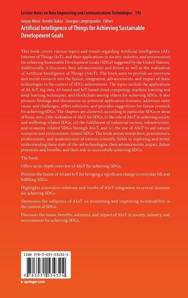 Produktbild: Artificial Intelligence of Things for Achieving Sustainable Development Goals