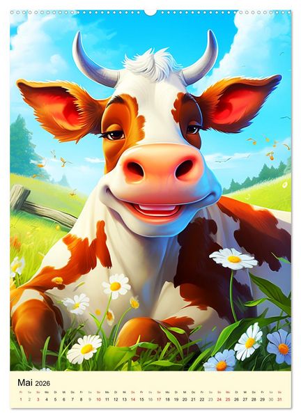 Produktbild: Bauernhof. Tierischer Humor auf dem Land (Wandkalender 2026 DIN A2 hoch), CALVENDO Monatskalender