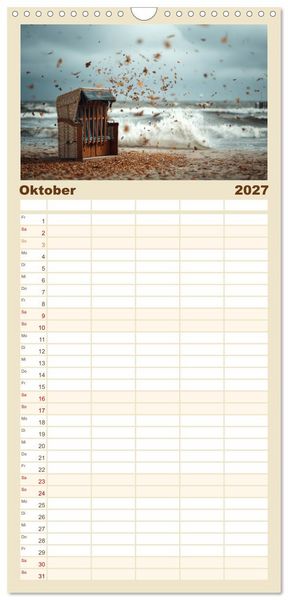 Produktbild: Familienplaner 2027 - St&uuml;hle K&ouml;rbe Liegen mit 5 Spalten (Wandkalender, 21 x 45 cm) CALVENDO