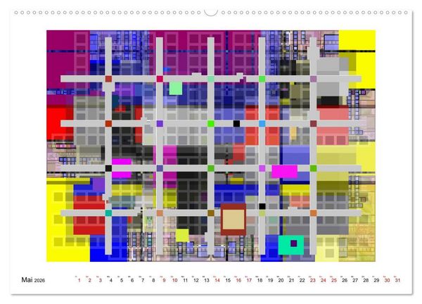 Produktbild: Abstract Variations inspired by Mondrian (Wandkalender 2026 DIN A2 quer), CALVENDO Monatskalender