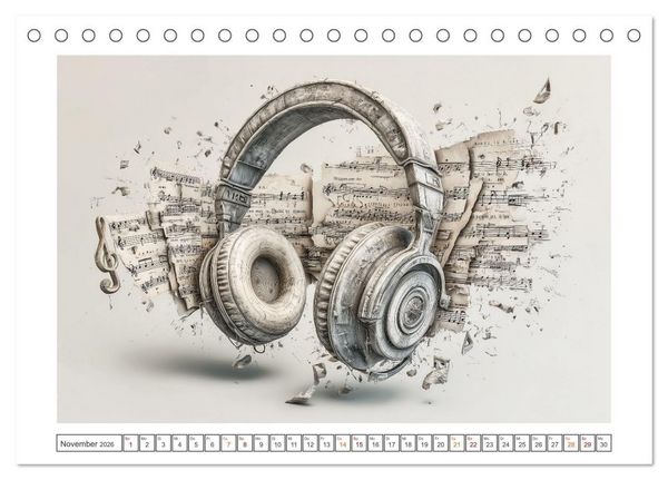 Produktbild: Herzschlag in Noten (Tischkalender 2026 DIN A5 quer), CALVENDO Monatskalender