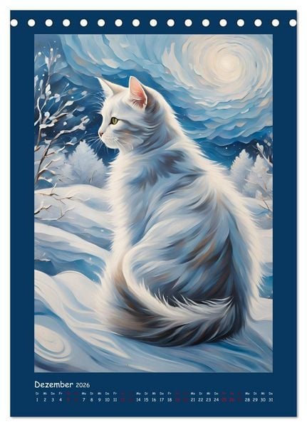 Produktbild: Katzen im Farbenspiel (Tischkalender 2026 DIN A5 hoch), CALVENDO Monatskalender