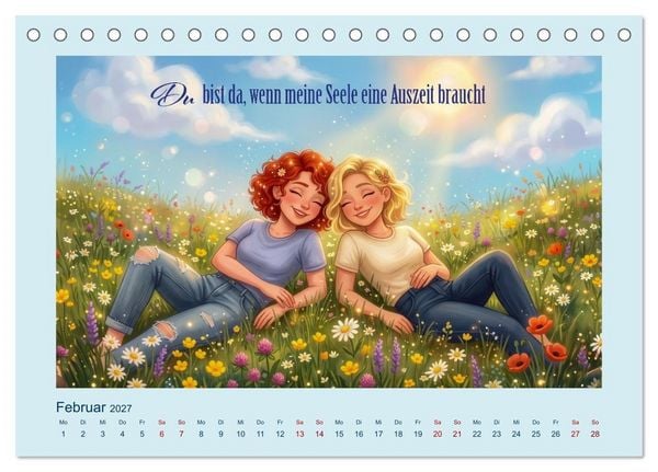 Produktbild: Freundin - Schwester - Lieblingsmensch (Tischkalender 2027 DIN A5 quer), CALVENDO Monatskalender