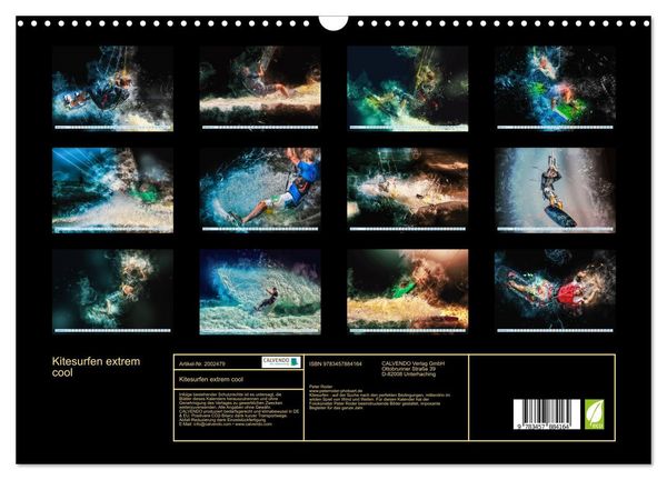 Produktbild: Kitesurfen extrem cool (Wandkalender 2026 DIN A3 quer), CALVENDO Monatskalender
