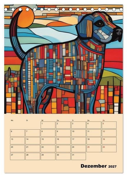 Produktbild: Farbenfrohe Tiermalerei (Tischkalender 2027 DIN A5 hoch), CALVENDO Monatskalender