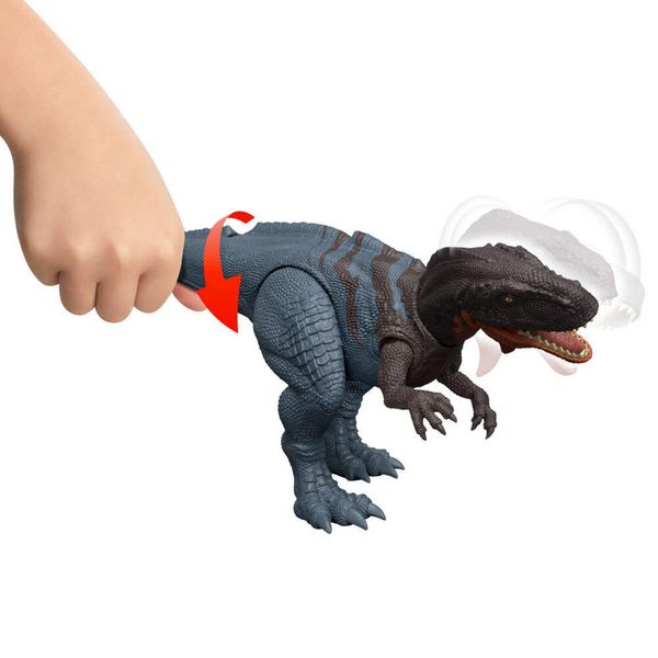 Produktbild: Jurassic World: Die Wiedergeburt Wild Roar Abelisaurus-Dinosaurierspielzeug mit schwanzgesteuertem Bei&szlig;angriff und Br&uuml;llger&auml;usch