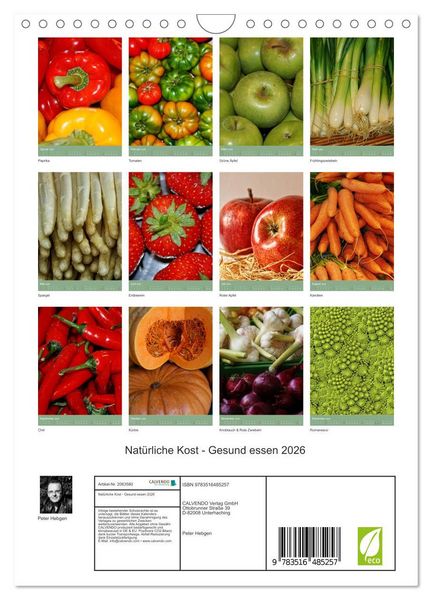 Produktbild: Nat&uuml;rliche Kost - Gesund essen 2026 (Wandkalender 2026 DIN A4 hoch), CALVENDO Monatskalender