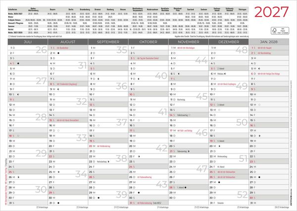 Produktbild: Tafelkalender A3 beidseitig 2027