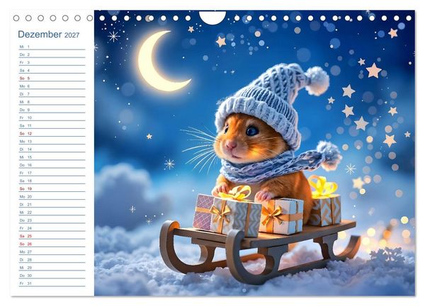 Produktbild: Mondpf&ouml;tchen - Ein zauberhafter Hamster Gute-Nacht-Kalender (Wandkalender 2027 DIN A4 quer), CALVENDO Monatskalender