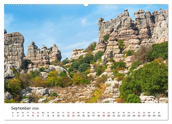 Produktbild: Andalusien - Wei&szlig;e D&ouml;rfer und wilde Natur (hochwertiger Premium Wandkalender 2026 DIN A2 quer), Kunstdruck in Hochglanz