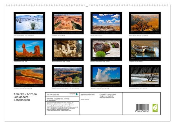 Produktbild: Amerika - Arizona und andere Sch&ouml;nheiten (hochwertiger Premium Wandkalender 2026 DIN A2 quer), Kunstdruck in Hochglanz